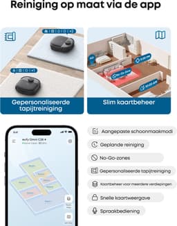 eufy Nieuw 2026 Robotstofzuiger met Dweil C28 Omni, HydroJet-zelfreinigende Dweilrol, Upgrade van X10 Pro, 15.000 Pa Zuigkracht, Alles-in-één Station, Automatisch Dweilen en Drogen, AI-obstakeldetectie — thumbnail 6