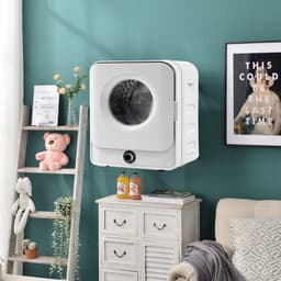 OKWISH Wasdroger Compacte 4,5 Kg - 49,5 x 43,5 x 59,5 cm - Staal En ABS - Wit - Met 5 Programma's En Wandmontage — thumbnail 7