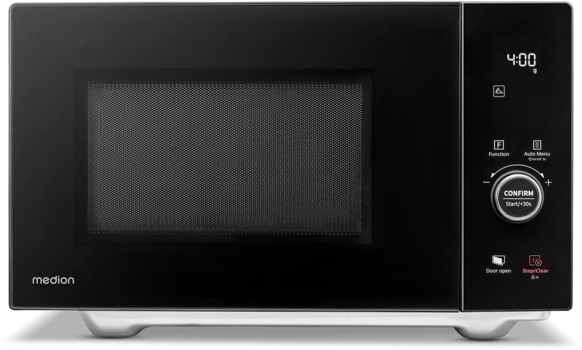 MEDION magnetron met grill en heteluchtfunctie (25 liter, 900 watt, 1100 watt bovengrill & 500 watt ondergrill, 2100 watt heteluchtfunctie, 11 programma's, 10 vermogensniveaus, roestvrij staal, MD1204 — afbeelding 1
