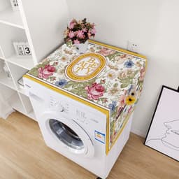 Mmgoqqt Wasmachine En Droger Dop - Waterdichte Katoen-Linnen Doek - 60X140 Cm - Met Opbergzak - Universeel Voor Koelkast Wasmachine-Mexicaans Talavera — thumbnail 2