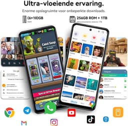 HOTWAV Note 13 Max mobiele telefoon senioren - Smartphone - 256GB - Goud - mobiele telefoon zonder abonnement - 2 jaar garantie - Met Transparante Hoes - 4G Dual SIM — thumbnail 3