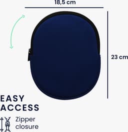 kwmobile hoes geschikt voor Sony WH-1000XM4 / WH-1000XM3 / Jabra Evolve 20 - 21,5 x 16 cm - Beschermhoes voor headset in donkerblauw - Van neopreen — thumbnail 8