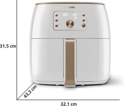 Philips Premium Series Airfryer XXL - HD9870/20 - Smart Sensing - 7.3L - Tot 6 Personen - Wit — thumbnail 9