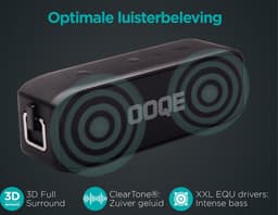 OOQE PRO S9 - Bluetooth Speaker - Draadloos - Ingebouwde Basradiator - Zuivere Bas - 20 uur Batterijduur - Microfoon - Handsfree Bellen - Stootbestendig - Waterbestendig - Geschikt Voor Binnen en Buitengebruik – Zwart — thumbnail 13