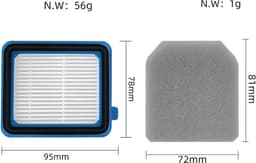 Filter Set geschikt voor AEG - Stofzuigerfilter QX6, QX7, QX8-2 Stofzuigers - Vervangbare Onderdelen - Wasbaar HEPA Filter — thumbnail 4