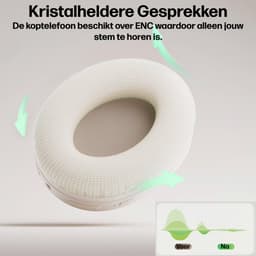 Over Ear Koptelefoon Draadloos - Draadloze Headset met Microfoon - Bluetooth 5.3 - 60 Uur Batterij - Inklapbaar - ENC Kristalheldere Gesprekken - Bluetooth Headset - Zwart — thumbnail 6