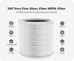 Luchtreiniger - carbon HEPA filter - ionisator - filtert en fijnstof, pollen, huisstofmijt, bacteriën, geuren, rook, huidschilfers - 40° draaibare uitlaat -  verplaatsbaar - stil — thumbnail 5