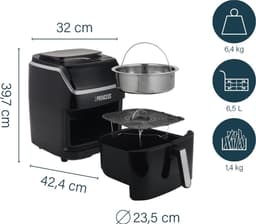 Princess 182080 Steam Airfryer 6,5L – 2-in-1 Stoomoven & Heteluchtfriteuse – 1700W – 8 Programma’s – Digitaal Display – Gezond Koken – Zwart — thumbnail 5