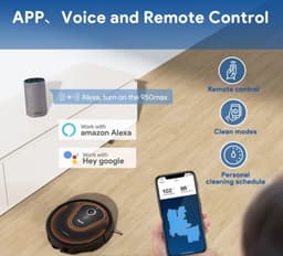Bagotte BG 950 Max - Compatibel met Wi-Fi & Alexa - Zelfreinigend - Zuigkracht 3500Pa - Ideaal voor Tapijten 15mm - Stofzuiger met dweilfunctie — thumbnail 7