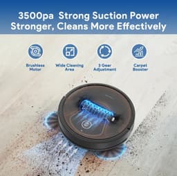 Bagotte BG 950 Max - Compatibel met Wi-Fi & Alexa - Zelfreinigend - Zuigkracht 3500Pa - Ideaal voor Tapijten 15mm - Stofzuiger met dweilfunctie — thumbnail 2