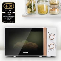 MEDION Magnetron (houtlook, 20 liter, 700 watt, spiegelende deur, 5 vermogensstanden, ontdooifunctie, timer, MD10596) wit — thumbnail 13
