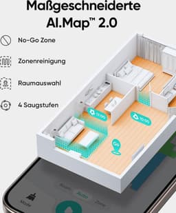 eufy Clean L60 Robotstofzuiger met Zelflegende Station - Robot Vacuum Cleaner - 5000Pa Zuigkracht, iPath Laser Navigatie — thumbnail 3