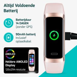 FITAGE Stappenteller - Activity Tracker - Stappenteller Horloge - Smartwatch - Dames en Heren - Roze — thumbnail 6