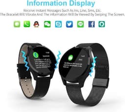 Belesy® Q9 model 2021 - Smartwatch Dames - Smartwatch Heren - Horloge - 1.3 inch – Stappenteller – Calorieën - Hartslag – Bloeddruk - 10x Sporten – Milanees staal - Zilver - Moederdag — thumbnail 8