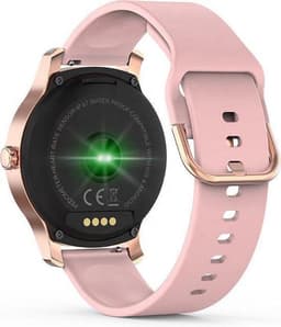 Belesy® SMART - Smartwatch Dames - Smartwatch Heren - Horloge - Stappenteller - 1.3 inch - Kleurenscherm - Full Touch - Bluetooth Bellen - Goud - Roze - Siliconen - Moederdag — thumbnail 6