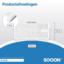 SQOON® HEPA Filterset o.a. geschikt voor Miele Air Clean - Complete C2 en C3 & Compact C1 en C2 stofzuigers - 2 STUKS - Gelijk aan model: SF-HA 50 — thumbnail 3