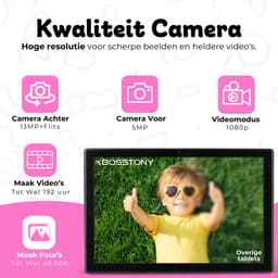 Bosstony Snelle Kids Tablet 10 inch - Ouderlijk Toezicht - 6000mAh Batterij - Android 13 - Incl Beschermpakket - Kindertablet vanaf 3 jaar — thumbnail 8
