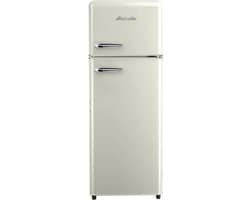 Helvetia Retro Koelvriescombinatie HRDPER206EC1 - Crèmekleur - 144 cm Hoog - 4ster Vriezer - Vintage - 206 Liter