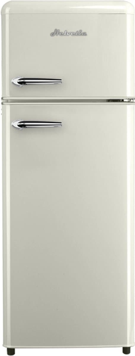 Helvetia Retro Koelvriescombinatie HRDPER206EC1 - Crèmekleur - 144 cm Hoog - 4ster Vriezer - Vintage - 206 Liter — afbeelding 1