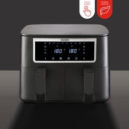 Bourgini Duo Heteluchtfriteuse 2 x 4.0L - PFAS vrij - Airfryer XXL - 2 laden met synchronisatie functie - Touchscreen - 8L - 2600W - Zwart — thumbnail 5