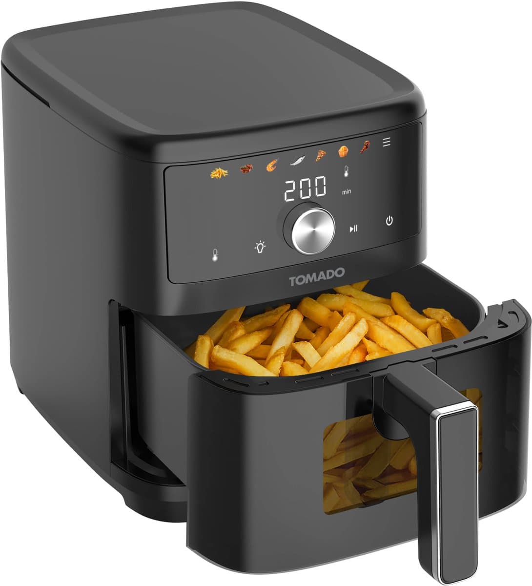 Tomado TAF6002B - Airfryer XXL - Heteluchtfriteuse - 6 liter - Kijkvenster - 7 automatische programma's - Zwart — afbeelding 1