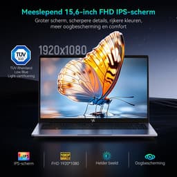 Huidun HiBook 6 Laptop - 15,6 inch Full HD - 16 GB RAM - 512 GB SSD - Intel N150 - Windows 11 Notebook - UHD Graphics - 5000mAh - Grijs — thumbnail 13