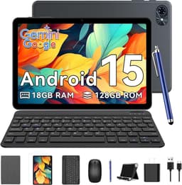 Zenva Tablet T80 - Gemini AI - 18GB RAM - 128GB ROM - 6000 mAh - 5G WIFI - Android 15 - Bluetooth 5.0 - Met Toetsenbord - Hoes - Stylus - Muis - Grijs — thumbnail 1
