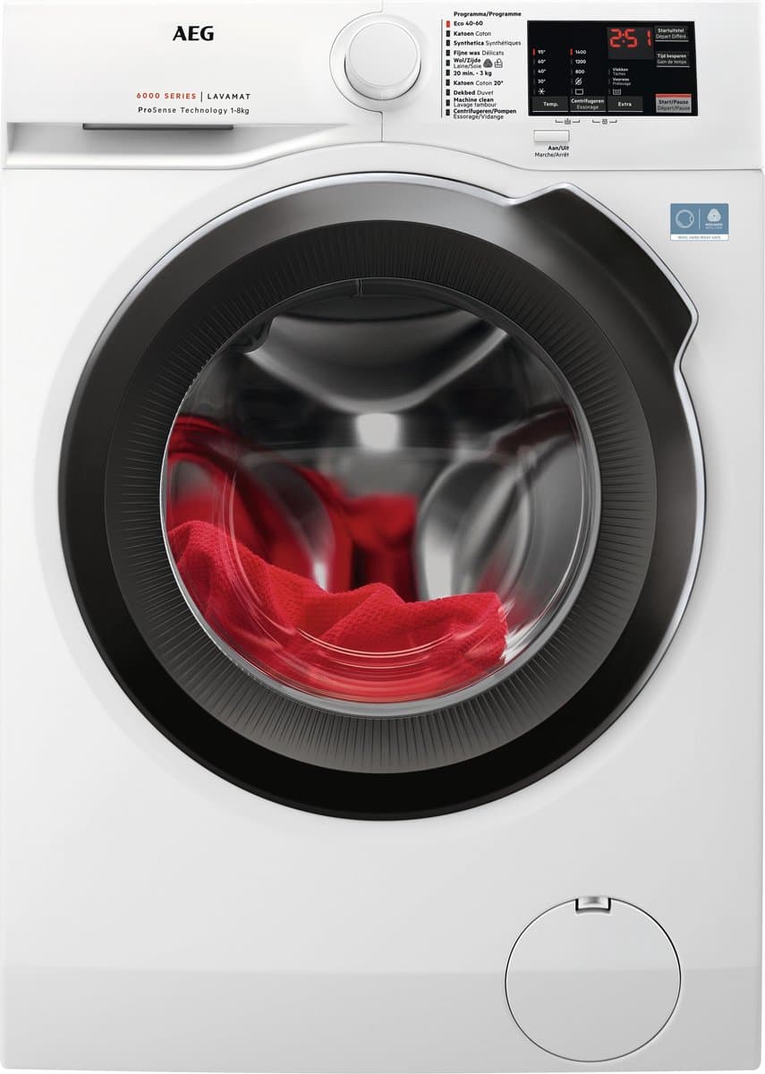 AEG LF6286BB4 6000 ProSense® - Wasmachine - Energielabel A - 1600 toeren - 8 kg - NL/FR — afbeelding 1