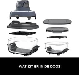 Ninja CRISPi 4-in-1 compact glazen kooksysteem - Airfryer, Roast, Recrisp, Keep Warm - Inclusief twee glazen schalen van 3.8L en 1.4L en bijpassende deksels - 2 Crisper-Plates - Blauw - FN101EUGY — thumbnail 6