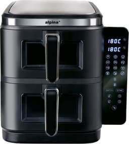 alpina Dubbele Airfryer XXL - 2 x 5.5L Manden - Heteluchtfriteuse 11 Liter - 12 Programma's - 2800 W - Zwart — thumbnail 1