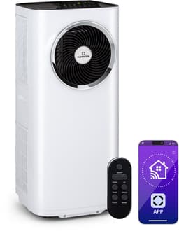 Klarstein mobiele airconditioner, 5-in-1 airconditioner, ventilator, luchtontvochtiger, luchtreiniger & nachtmodus, app-bediening, vlakke airconditioner met luchtafvoerslang, airconditioner, 11.500 BTU, wit,3 kW voor 51 m² 50 dB — thumbnail 3