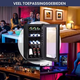 Sommertal Koelkast – Stille Drankkoelkast met LED Touchscreen en Slot – Mini Koelkast – 48L – Zwart — thumbnail 5