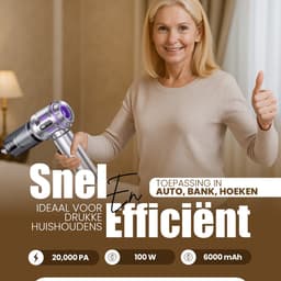 Kruimeldief Snoerloos - Handstofzuiger - 20.000 Pa zuigkracht - Auto Stofzuiger met 9 Opzetstukken - Kruimelzuiger - 100W - Airduster - Zuigen & Blazen — thumbnail 8