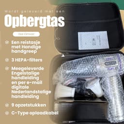 Kruimeldief Snoerloos - Handstofzuiger - 20.000 Pa zuigkracht - Auto Stofzuiger met 9 Opzetstukken - Kruimelzuiger - 100W - Airduster - Zuigen & Blazen — thumbnail 4