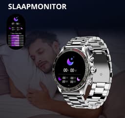 Maoo Titan AMOLED Smartwatch Heren - Stainless Steel en 2 TPU bandjes - Stappenteller - Hartslagmeter - Slaapmonitor - Multisport - Geschikt voor Android en iOS - Zilver — thumbnail 13