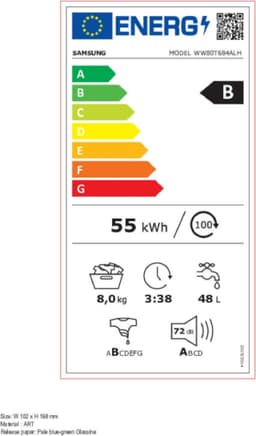 Samsung WW80T684ALH - Wasmachine - AddWash - Automatische dosering - Hygiënisch stomen - EcoBubble™ voor een grondige reiniging — thumbnail 2
