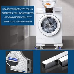 Wasmachine Verhoger - Meubelroller - Verhoger Wasmachine - Wasmachine Sokkel - Verstelbaar - Wieltjes — thumbnail 3