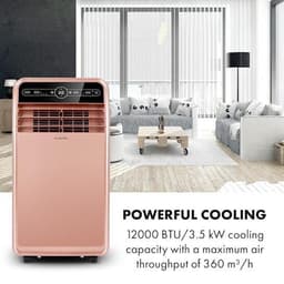 Klarstein Mobiele airconditioner met luchtafvoerslang, 4-in-1 airconditioner met ventilator, luchtontvochtiger & nachtmodus, Kleine & draagbare airconditioner met app-bediening, 12000 BTU Laag verbruik,5 kW voor 59 m² - Afstandsbediening Timer — thumbnail 3