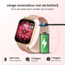 Avalue Smartwatch Dames & Heren - AMOLED Screen - AI Feature - Stappenteller - Bloeddrukmeter - Geschikt voor alle Smartphones - Roségoud — thumbnail 11