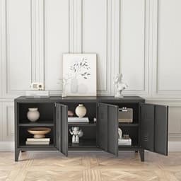 TV meubel zwart met 3 deuren - Lowboard 113x40x58 cm — thumbnail 3