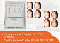 Replacements® filters geschikt voor Philips SpeedPro Max - 8 stuks - vervangt onderdeel FC8009 / CP0663/01 — thumbnail 5