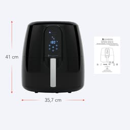 KitchenBrothers Airfryer XL - PFAS-Vrij - 1890W - Heteluchtfriteuse XXL - 7,2L Inhoud - 80ºC tot 200ºC - Zwart — thumbnail 6