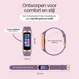 Siltcon® Vitéa Activity Tracker – Stappenteller Horloge - Hartslagmeter – Bloeddrukmeter - Slaapmonitor - Saturatiemeter – Sporthorloge – Smartwatch Dames, Heren & Kinderen - Geschikt voor iOS/Android - RVS - Elke pols - Incl. 2 Bandjes — thumbnail 14