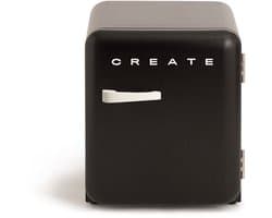 CREATE - Koelkast in retrostijl - Zwart - Handvat Gebroken wit - FRIDGE RETRO 48L