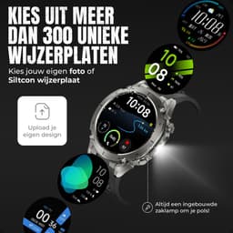 Siltcon® Vortex GPS Smartwatch Heren en Dames - Sport Horloge - Horloge Heren - Stappenteller - Hartslagmeter - Saturatiemeter - Belfunctie - 200+ Sportmodi - Kompas - Zaklamp - Waterdicht - AMOLED - Geschikt voor iOS/Android - 5 Bandjes — thumbnail 11