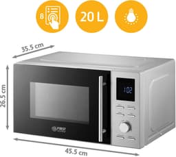 TZS First Austria Vrijstaande Magnetron - Grill - 1100 watt - 20 liter - RVS -Zilver — thumbnail 4