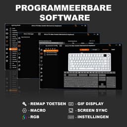 EPOMAKER x AULA F75 MAX - Zwart/Grijs - Mechanisch Draadloos Toetsenbord - RGB - 75% - QWERTY - Gaming Keyboard - Leobog Reaper Switch — thumbnail 5