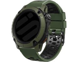 Strap-it Universele 24mm Sport Horlogeband geschikt voor TicWatch Pro 5 Enduro, Coros Nomad, Coros Apex 4 46mm, Garmin Venu X1 - Smartwatchband & horlogeband - Groen/Zwart