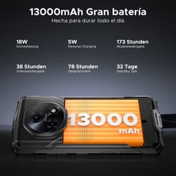 DOOGEE Fire 5 Ultra-AI Robuuste Smartphone-32GB RAM - 256GB ROM-6,6 inch 90 Hz-Robuuste Telefoon - IP68 Waterdicht -1200-lumen kampeerlamp-13000 mAh- Gemini AI-gezichtsherkenning- Android 15 - NFC - GPS-Oranje — thumbnail 6