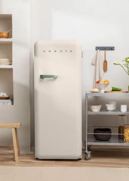 CREATE - Koelkast in retrostijl - Gebroken wit - Handvat Sage - FRIDGE RETRO 281L — thumbnail 4